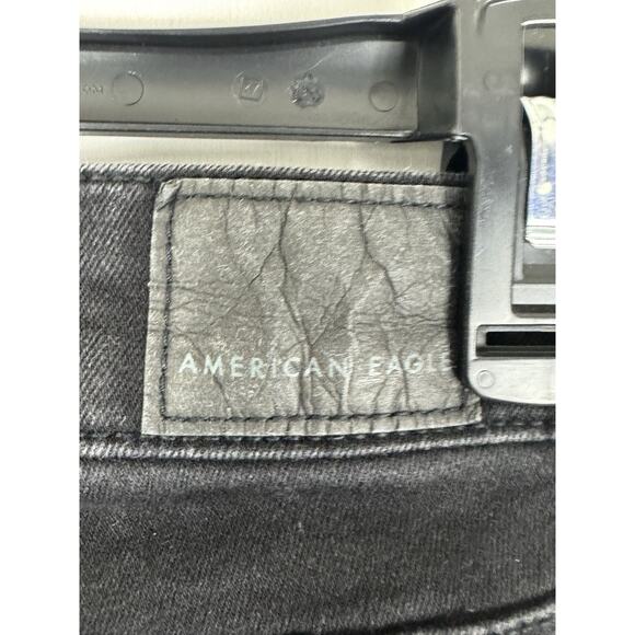 American Eagle Next Level Stretch Black Distressed Jeans Size 2 Short - Picture 5 of 13